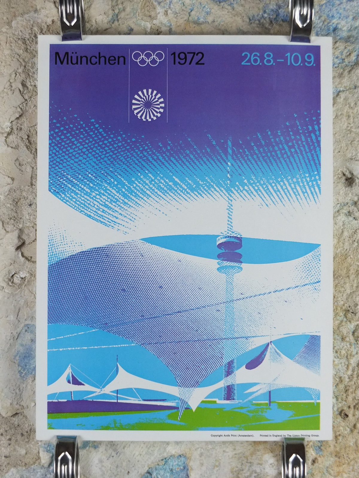 Vintage Olympic Games Munchen Munich 1972 Poster rings sports sport international summer wall art reprint 1970s