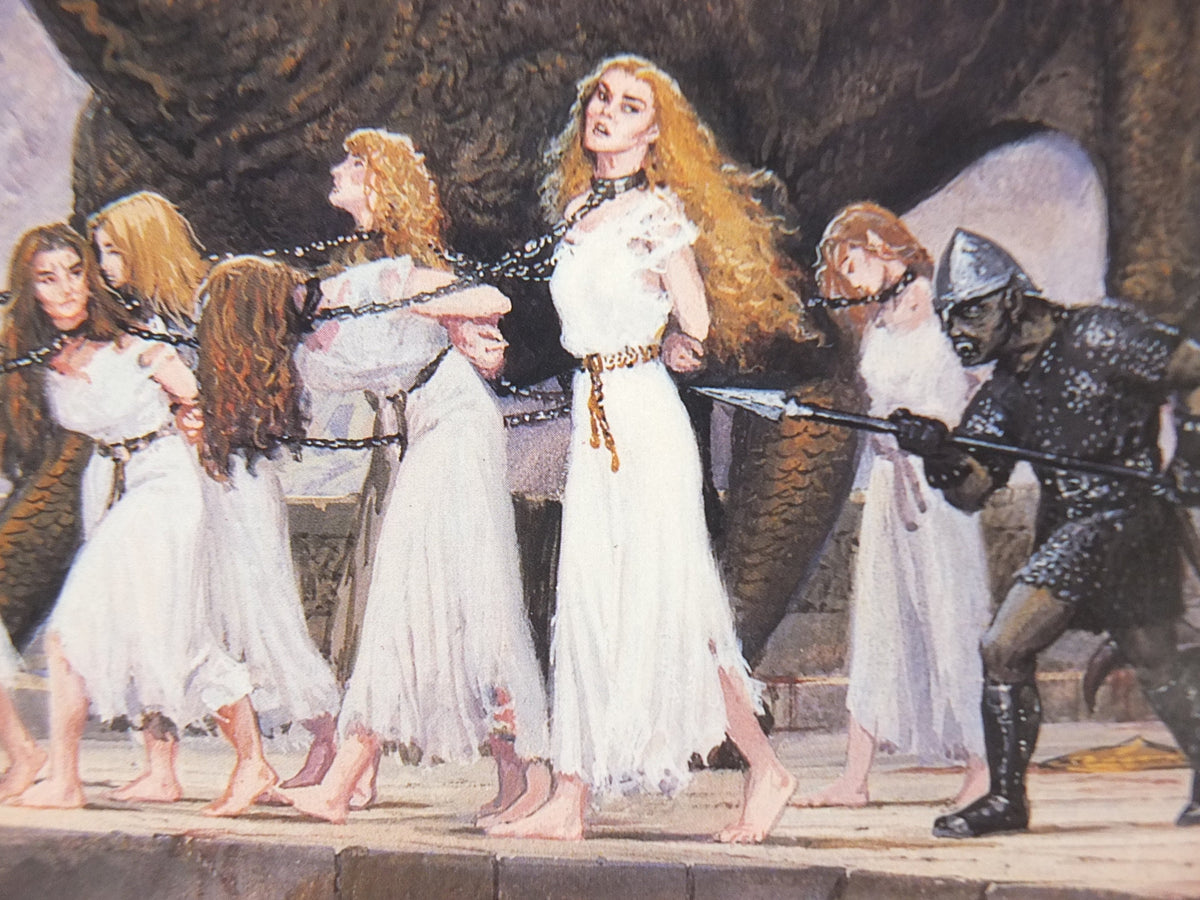 1998 Tolkien Silmarillion Poster, The Sack of Nargothrond, by Ted Nasmith, Middle Earth pre Lord of the Rings, print wall art decor