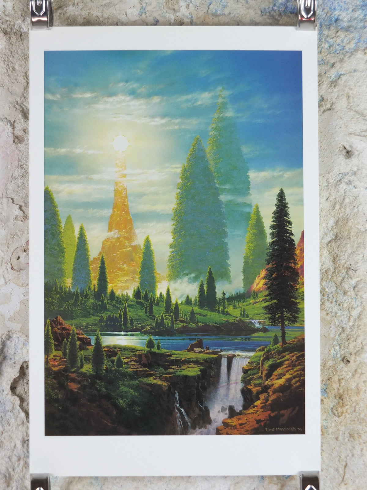 1998 Tolkien Silmarillion Poster, The Lamp of the Valar, by Ted Nasmith, Middle Earth pre Lord of the Rings, print wall art decor