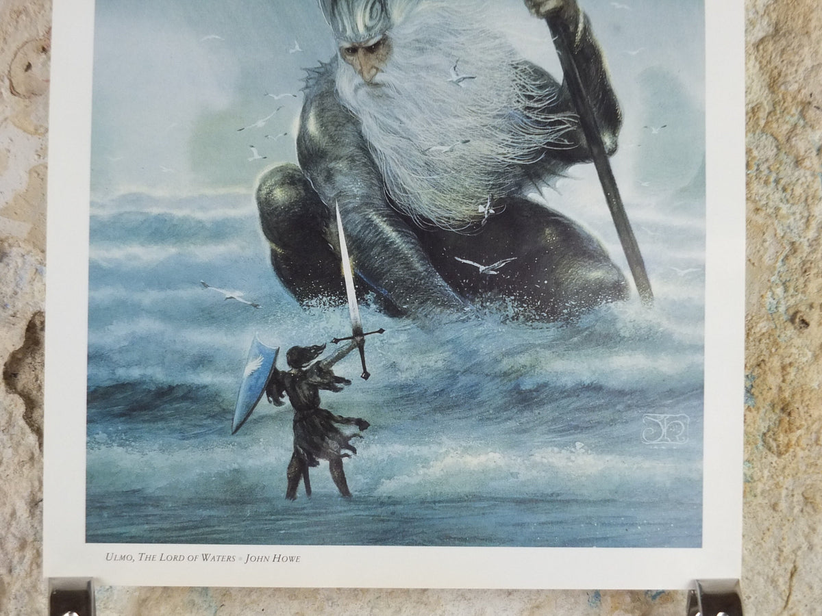 1993 Tolkien Unfinished Tales Poster, Ulmo Lord of Waters, by John Howe, Middle Earth pre Lord of the Rings, print wall art decor