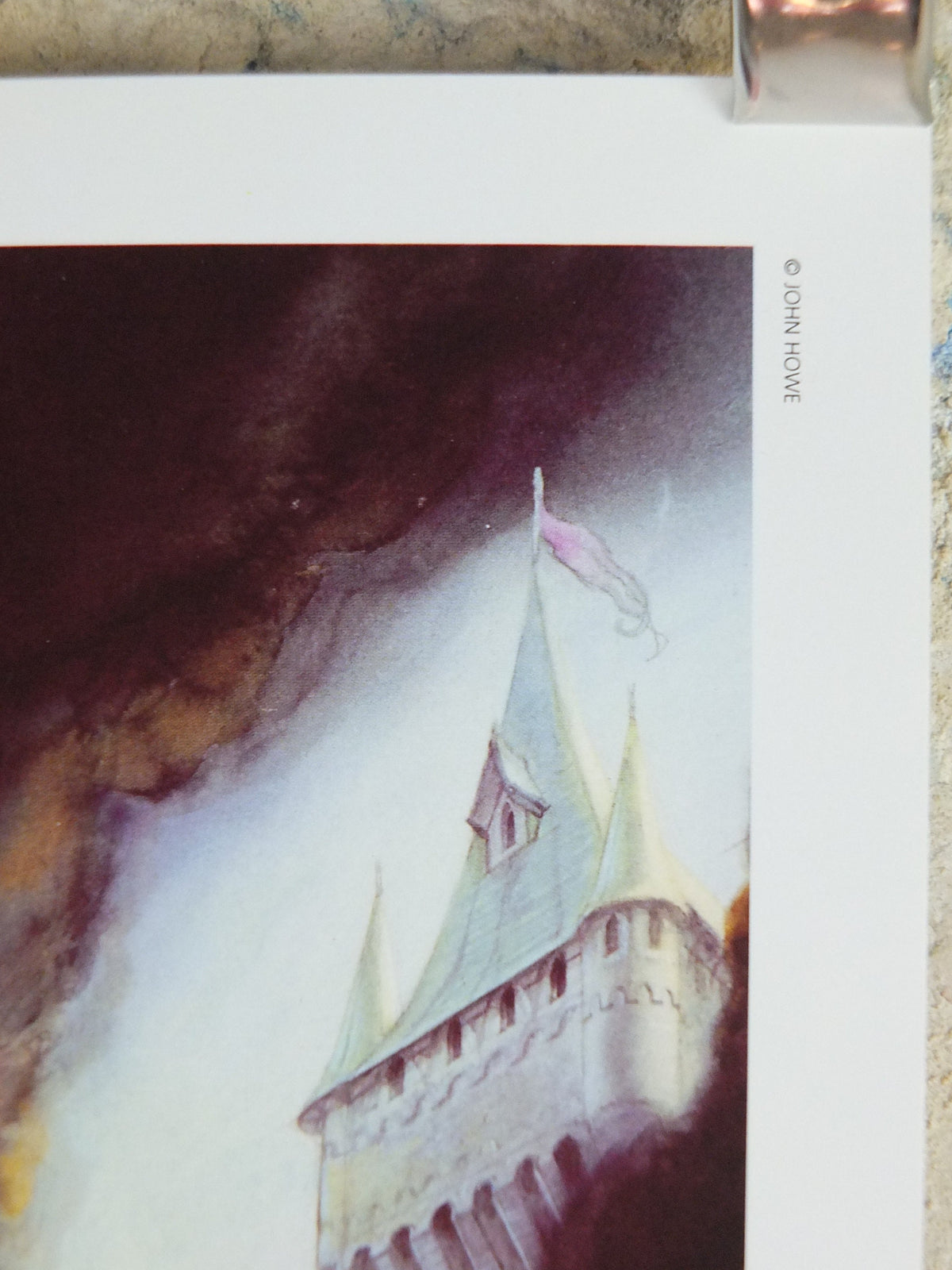 1993 Tolkien Silmarillion Poster, The Fall of Gondolin, by John Howe, Middle Earth pre Lord of the Rings, print wall art decor