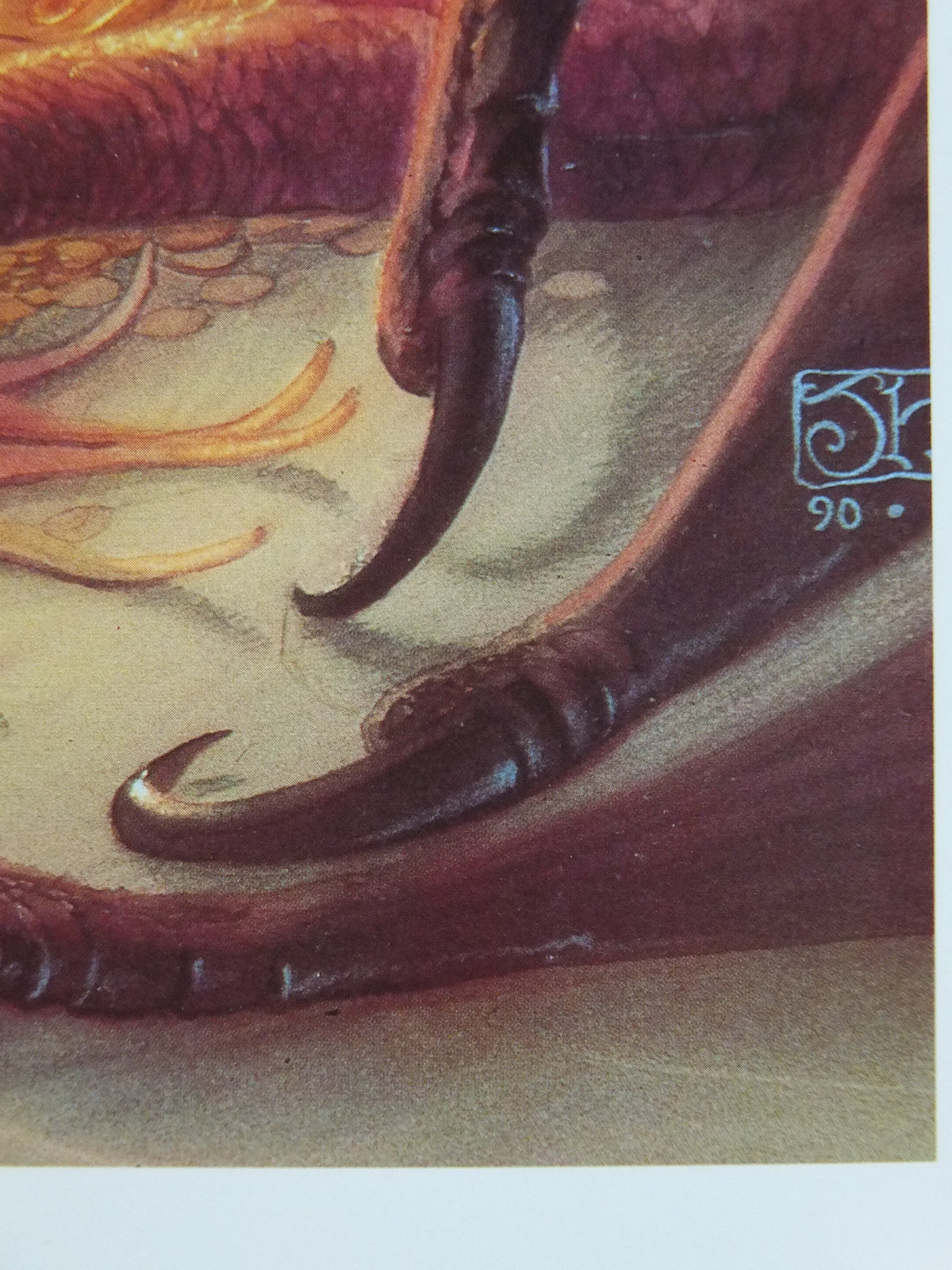1993 Tolkien The Hobbit Poster, Smaug, by John Howe, Middle Earth, Lord of the Rings, print wall art decor