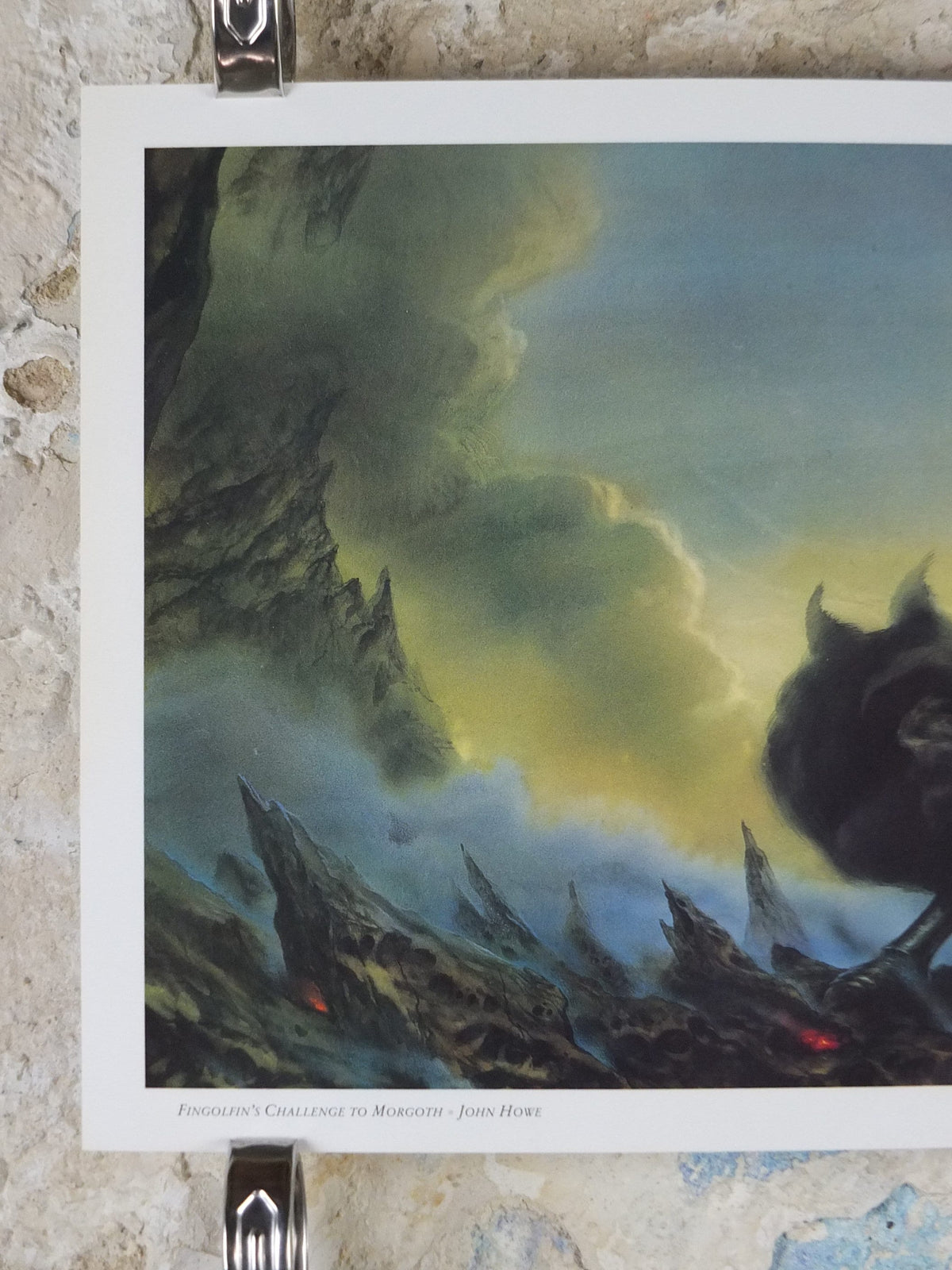 1993 Tolkien Fingolfin and Morgoth Poster, The Lays of Beleriand, by John Howe, Middle Earth pre Lord of the Rings, print wall art decor