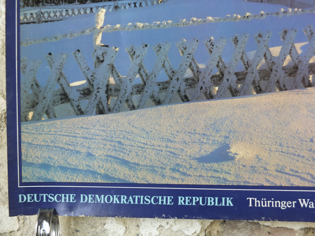 1980s Thüringer Wald East Germany Poster, DDR, Schmücke mit Sachsenstein, GDR travel tourism holiday vacation wall art decor