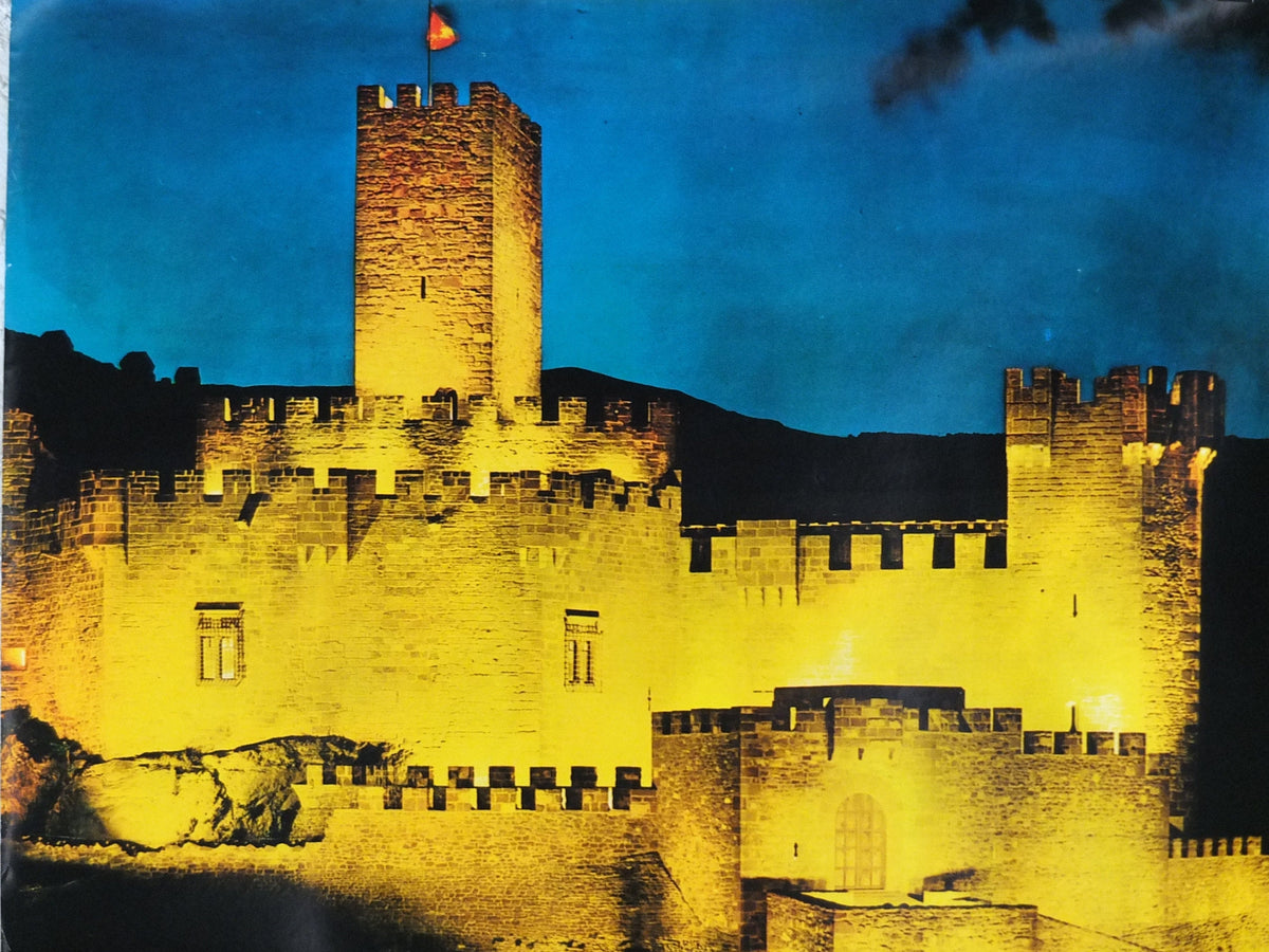 1960s Navarre Travel Poster, Castillo de Xavier, Vintage Spanish, Spain travel tourism, holiday vacation, wall art decor