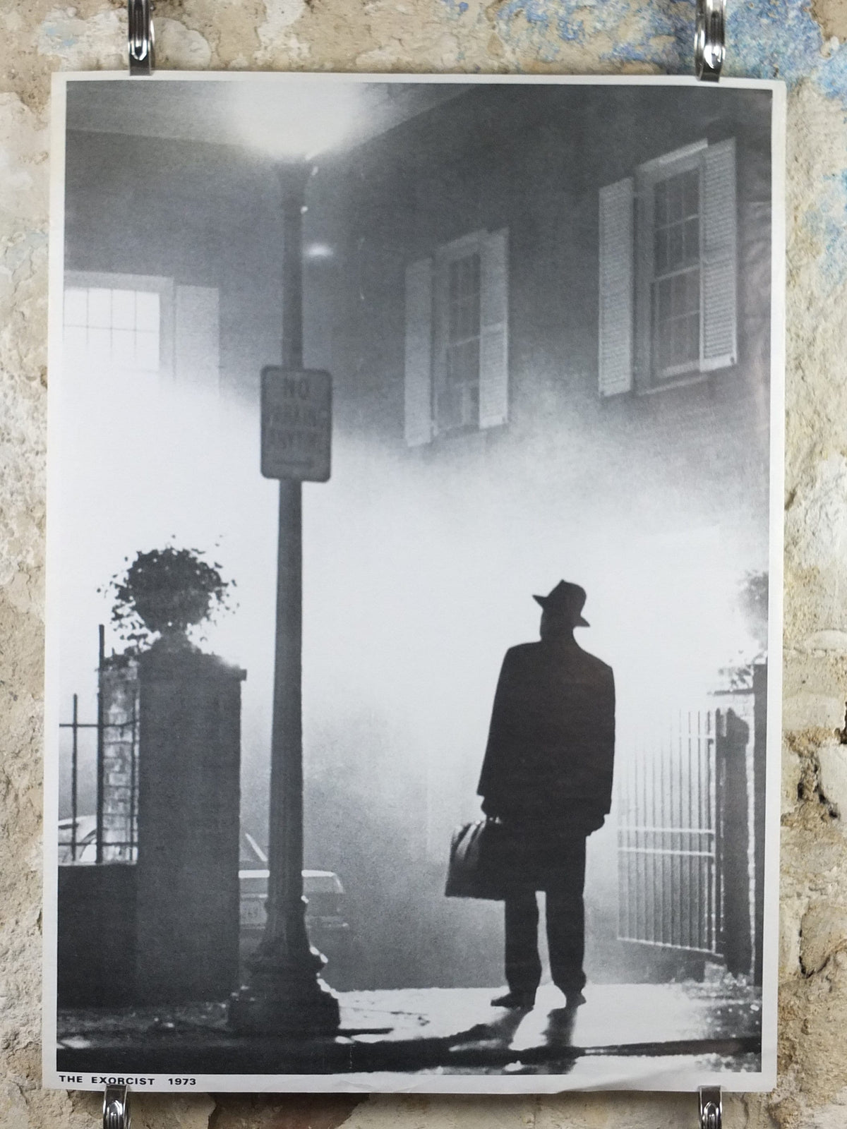 1973 The Exorcist Poster, The famous silhouette of Lankester Merrin the priest, movie cinema memorabilia, wall art decor