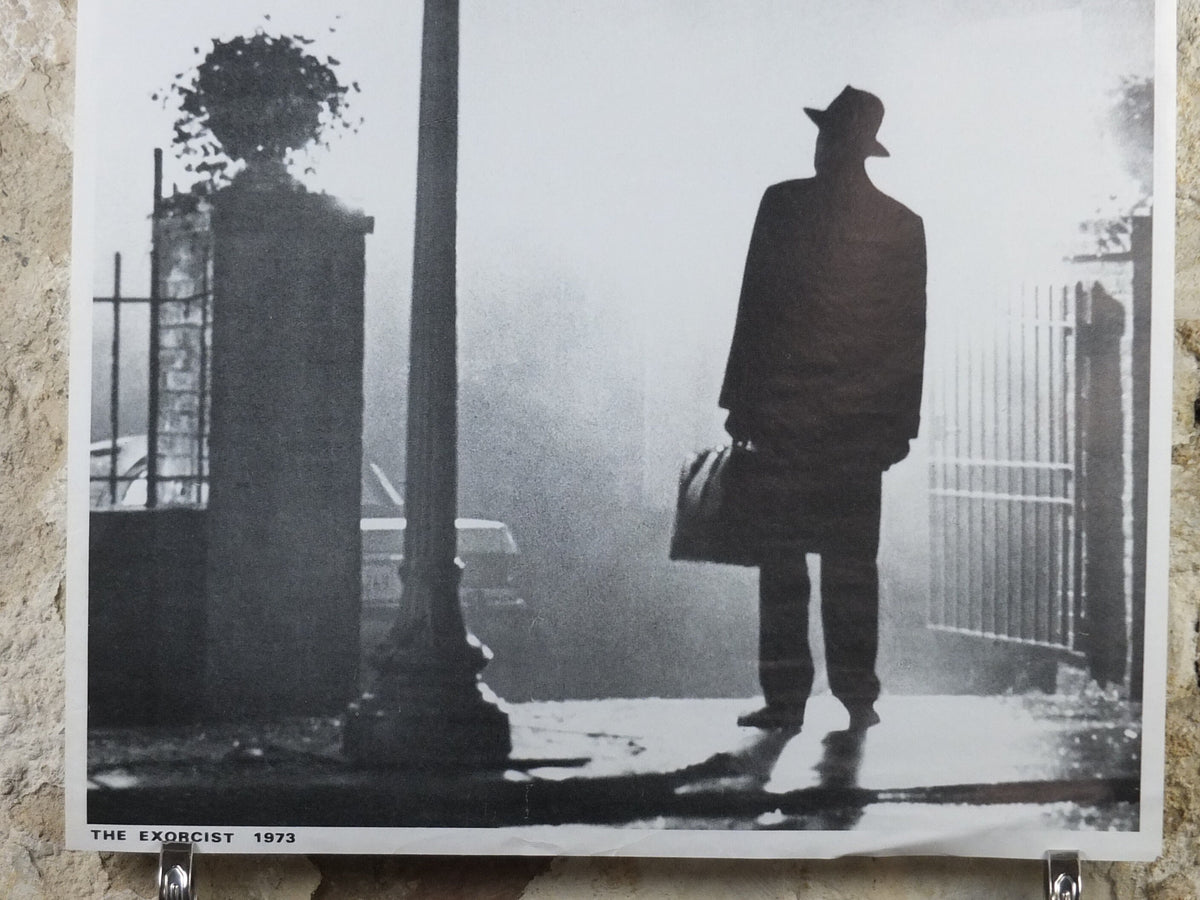 1973 The Exorcist Poster, The famous silhouette of Lankester Merrin the priest, movie cinema memorabilia, wall art decor