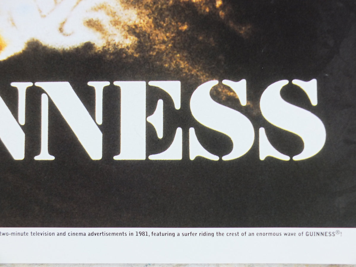 2001 Vintage Guinness Poster, Surfer, Guinness Wave, advertising ale Irish stout beer, wall art retro decor