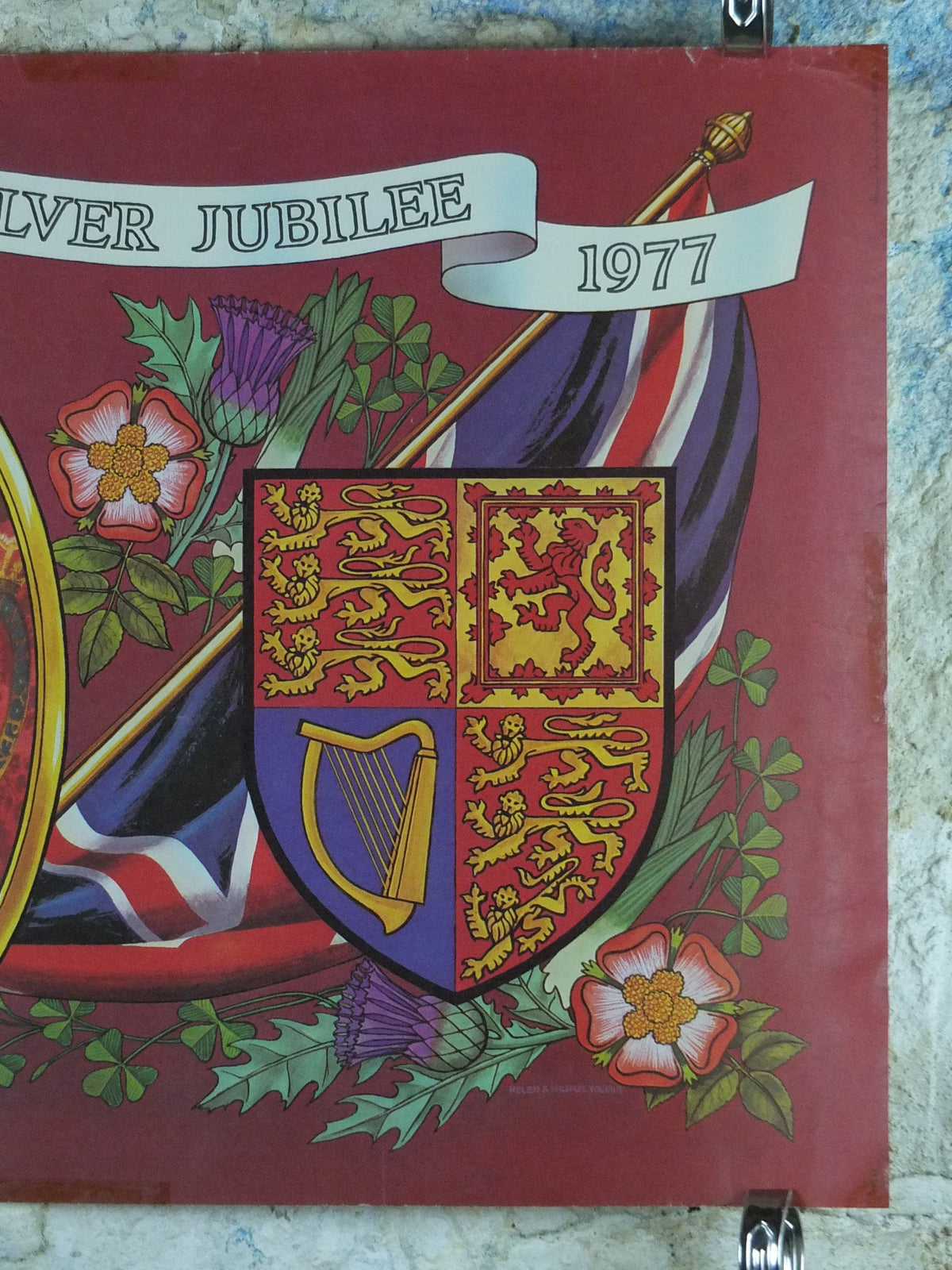 1978 Vintage Queen Elizabeth Silver Jubilee Poster, 1952-1978, Royal QE2, Advertising print wall art 1970s
