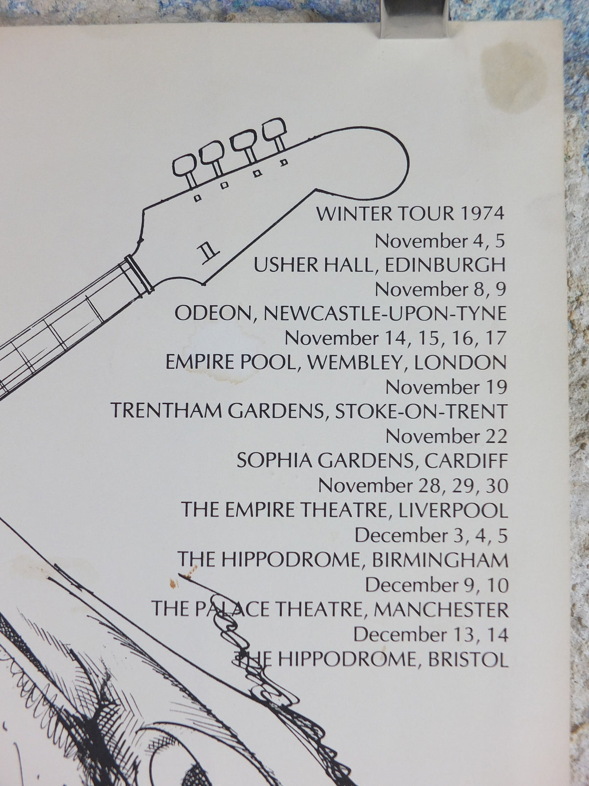 1974 Pink Floyd Winter Tour Poster, by Gerald Scarfe, British Tour November and December , musical wall art decor