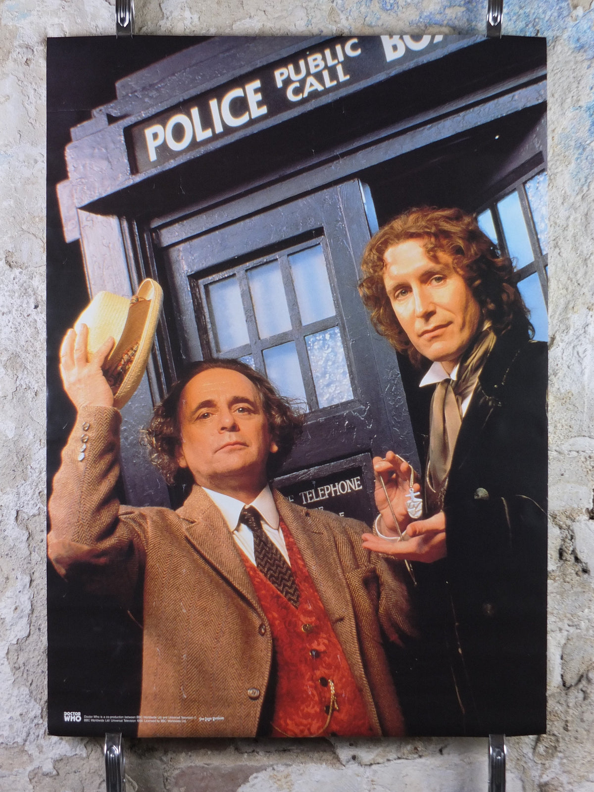1996 Doctor Who Poster, The Doctors Paul McGann with Sylvester McCoy BBC vintage science fiction gifts for teenagers, fantasy wall art decor
