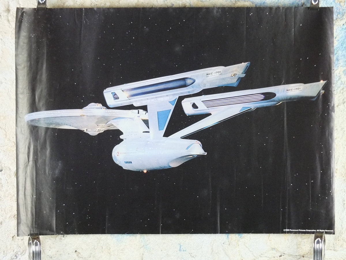 Original Vintage Star Trek Movie Poster, Starship USS Enterprise, NCC-1701, United Federation of Planets, wall art cinema film memorabilia
