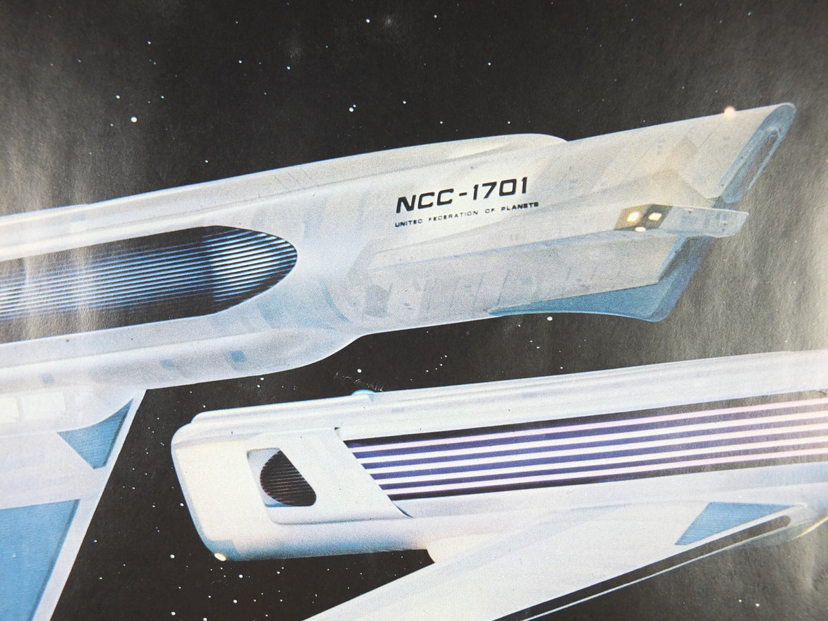 Original Vintage Star Trek Movie Poster, Starship USS Enterprise, NCC-1701, United Federation of Planets, wall art cinema film memorabilia