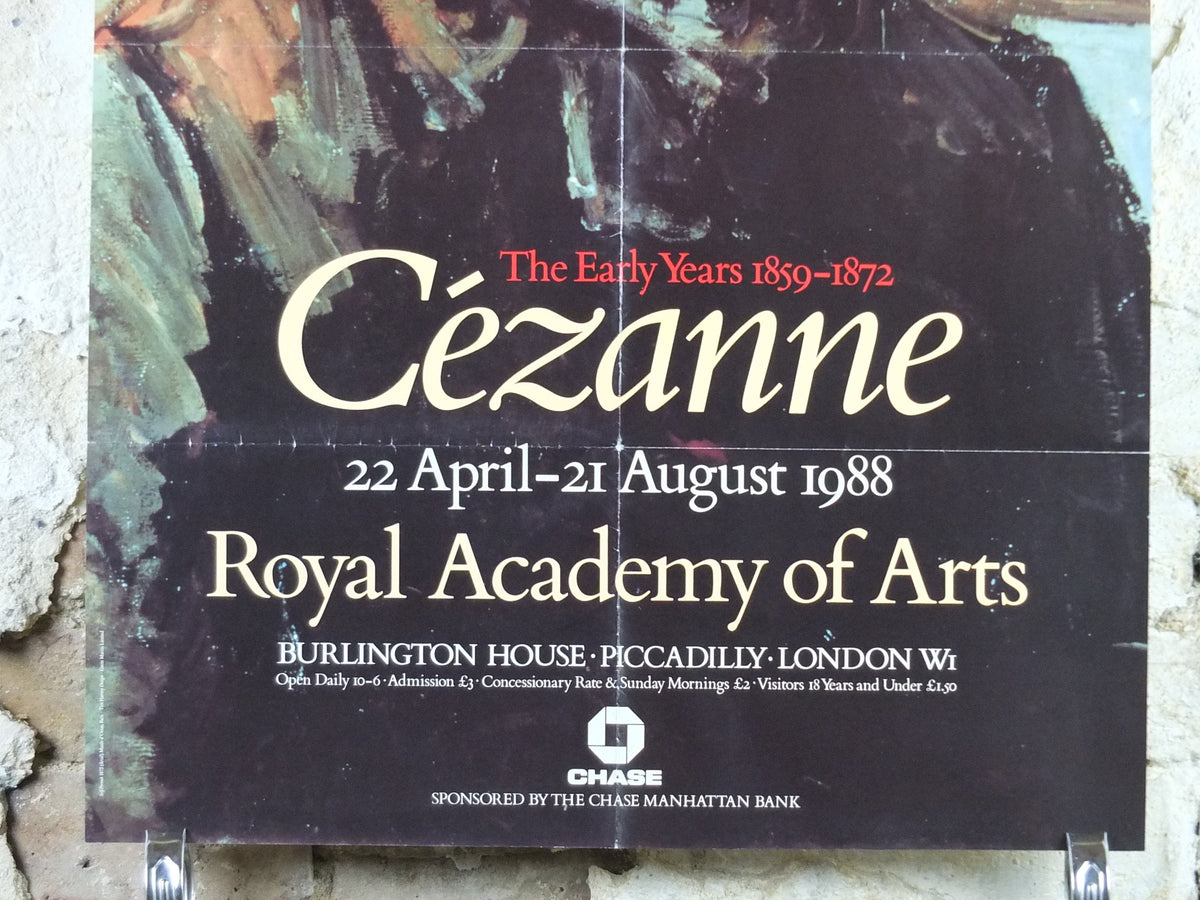 1988 Cezanne Poster, Self Portrait from 1872, Royal Academy of Arts, impressionists, artist gallery exhibition wall art decor