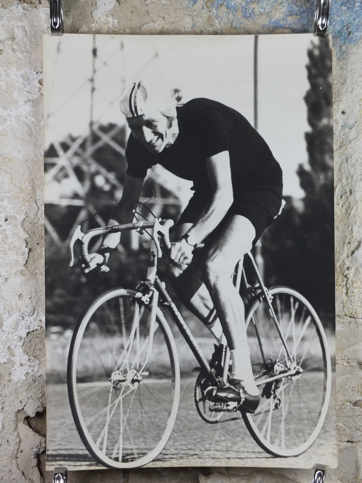 Vintage Cycling Poster, monochrome racing bike, road racing, Mamil, middle aged man in lycra, wall art retro decor