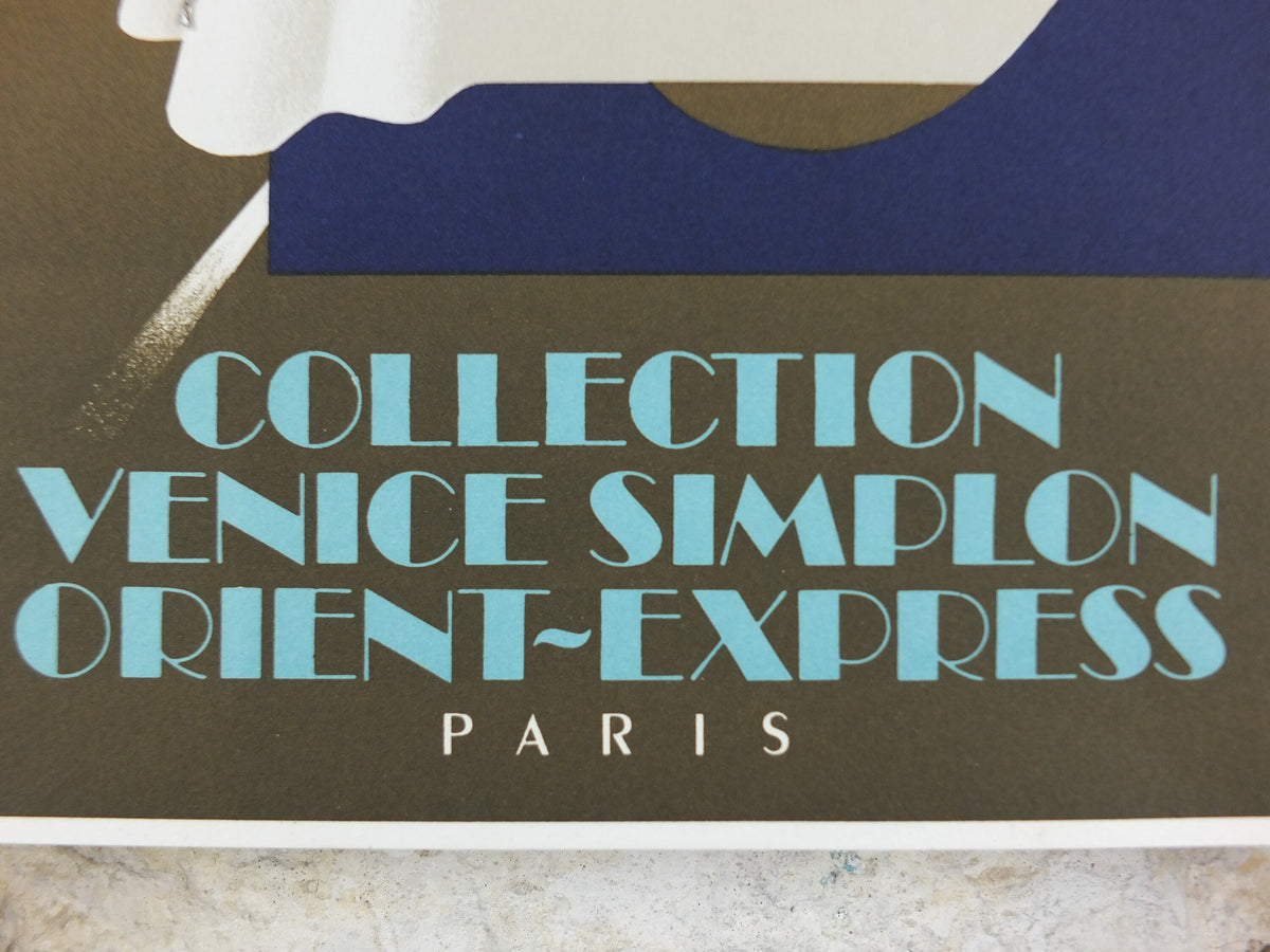 Original Venice Simplon Orient Express Poster, Paris Collection by Fix Masseau, 1985 limited edition of 200, train, art deco, wall art decor