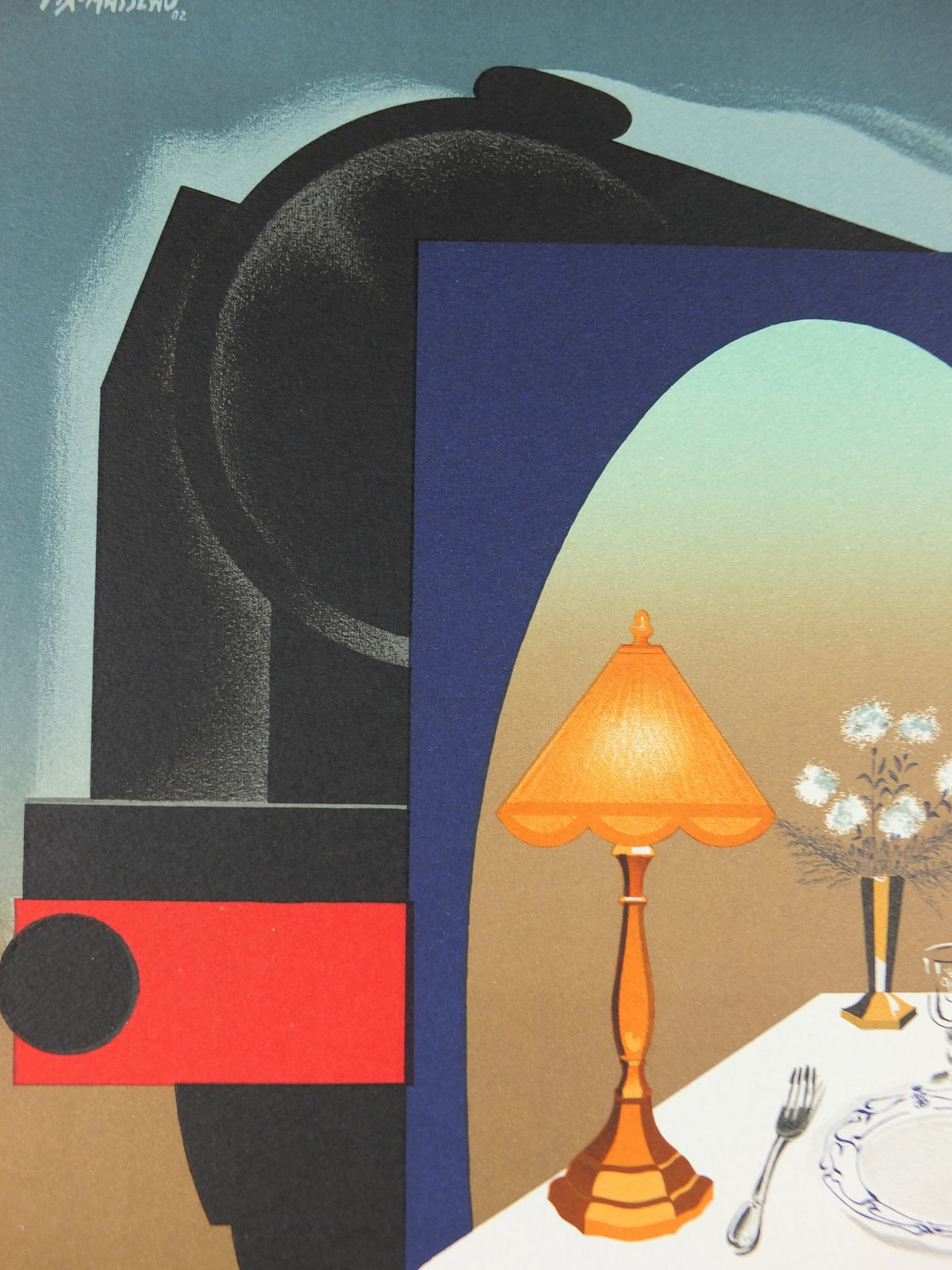 Original Venice Simplon Orient Express Poster, Paris Collection by Fix Masseau, 1985 limited edition of 200, train, art deco, wall art decor