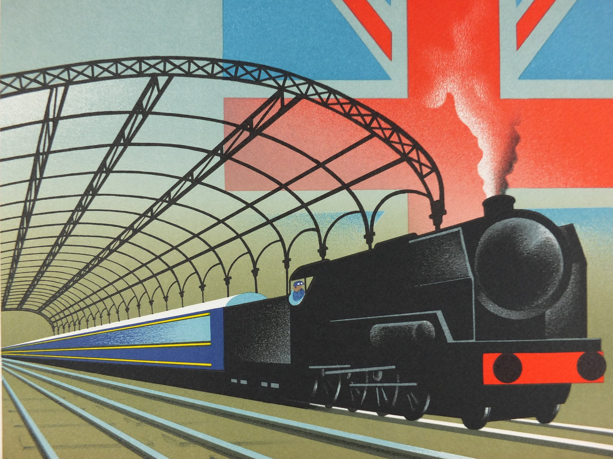 Original Venice Simplon Orient Express Poster, Victoria Station by Fix Masseau, 1985 limited edition of 200, train, art deco, wall art decor