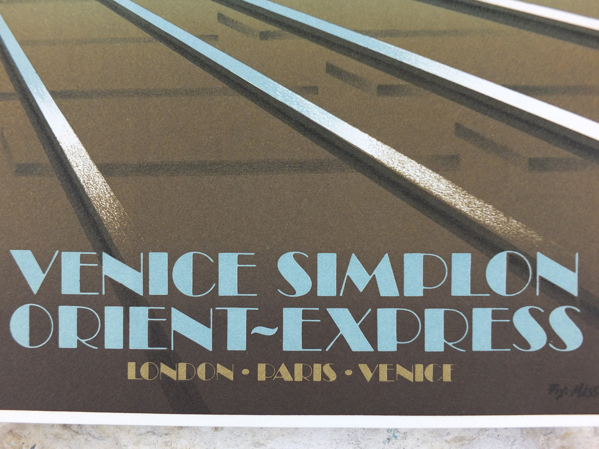 Original Venice Simplon Orient Express Poster, Victoria Station by Fix Masseau, 1985 limited edition of 200, train, art deco, wall art decor