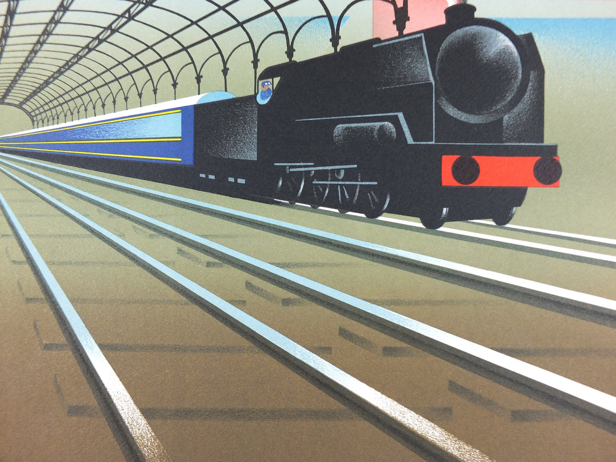 Original Venice Simplon Orient Express Poster, Victoria Station by Fix Masseau, 1985 limited edition of 200, train, art deco, wall art decor