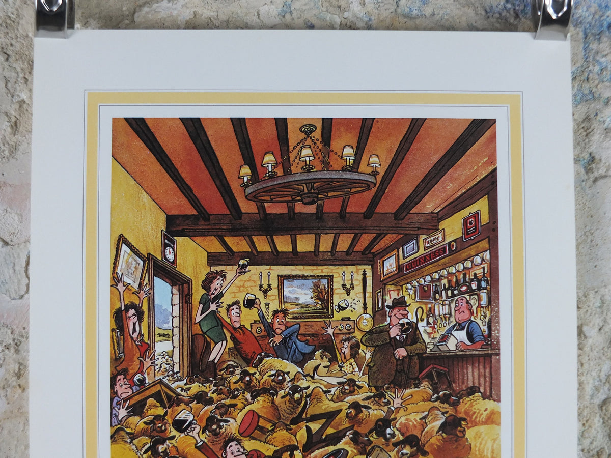 1974 Original Vintage Guinness Poster, The Wool Pack, by Norman Thewell, pub lovers, advertising ale Irish stout print, wall art retro