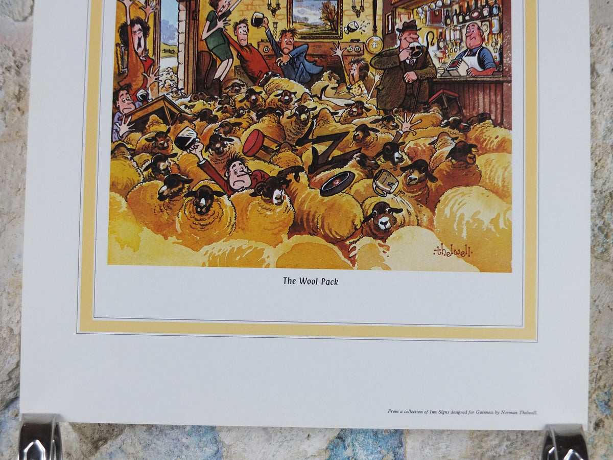 1974 Original Vintage Guinness Poster, The Wool Pack, by Norman Thewell, pub lovers, advertising ale Irish stout print, wall art retro