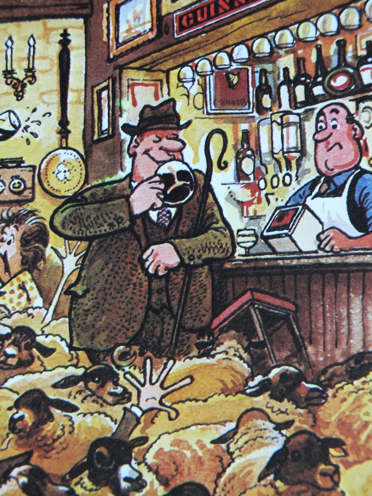 1974 Original Vintage Guinness Poster, The Wool Pack, by Norman Thewell, pub lovers, advertising ale Irish stout print, wall art retro