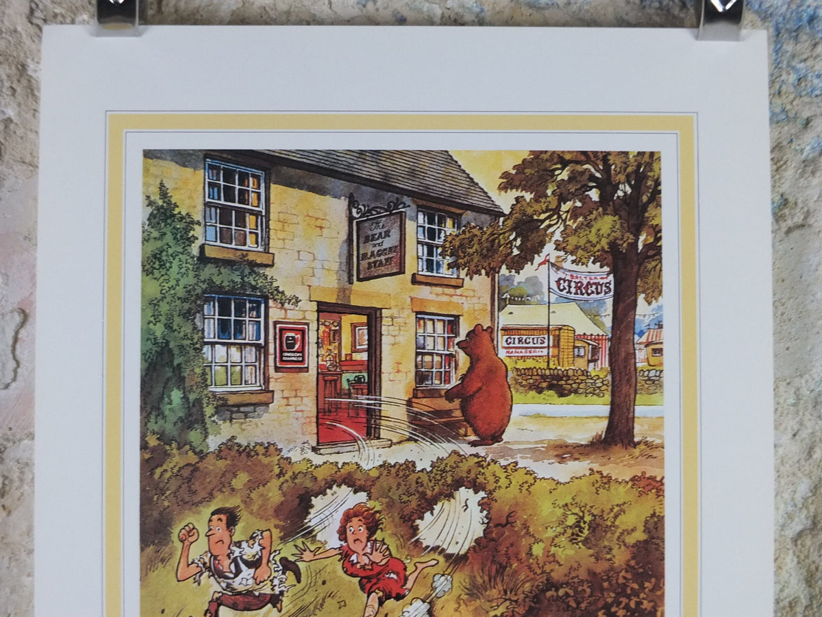 1974 Original Vintage Guinness Poster, The Bird Bear and Ragged Staff, by Norman Thewell, pub lovers, ale Irish stout print, wall art retro