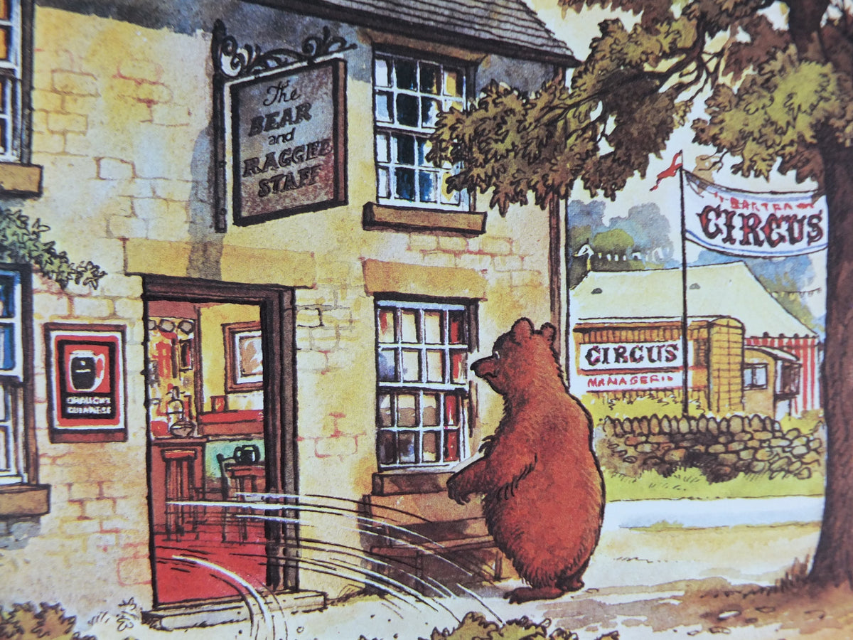 1974 Original Vintage Guinness Poster, The Bird Bear and Ragged Staff, by Norman Thewell, pub lovers, ale Irish stout print, wall art retro