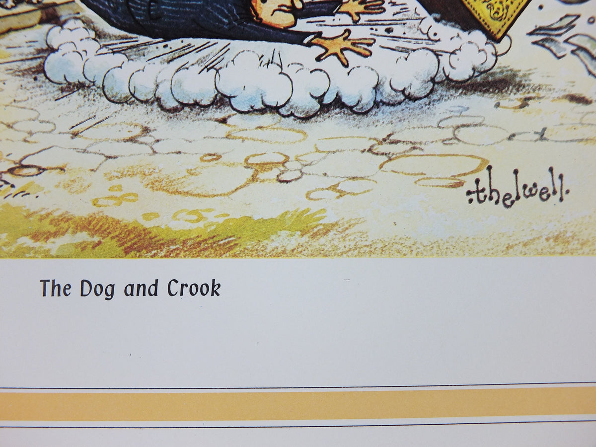 1974 Original Vintage Guinness Poster, The Dog and Crook, by Norman Thewell, pub lovers, advertising ale Irish stout print, wall art retro