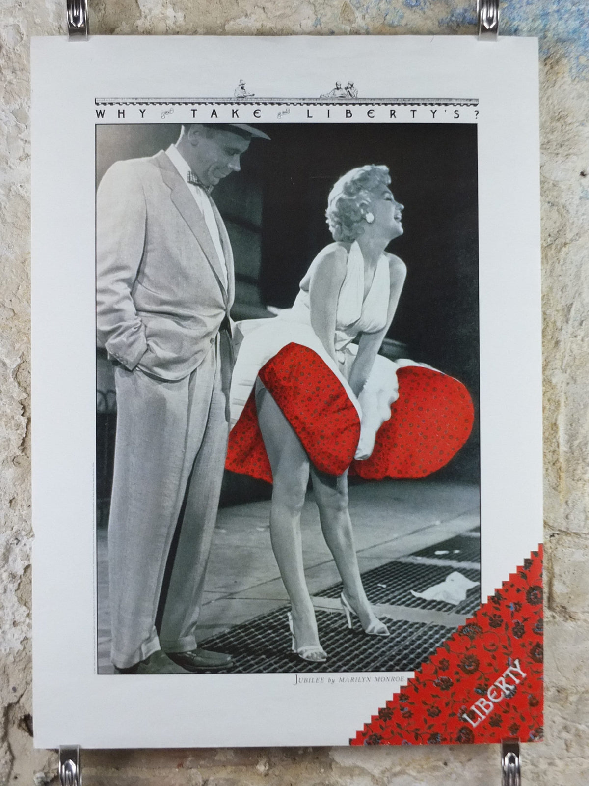1987 Vintage Liberty Poster, Jubilee by Marilyn Monroe, London Regent Street Department Store, Seven Year Itch, wall art decor