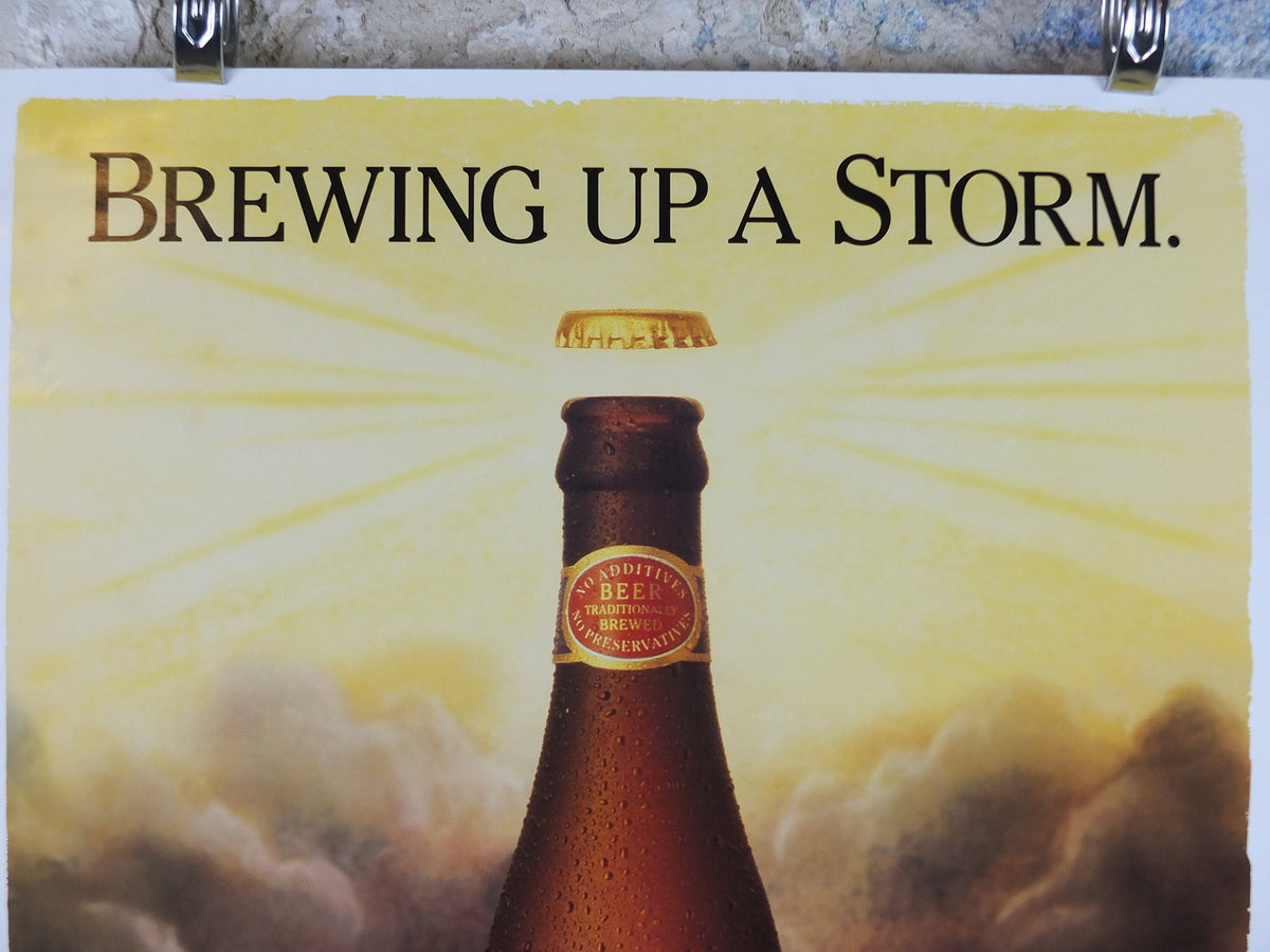 1993 Mariner Bitter Poster, Brewing up a Storm, Fremantle Brewing Co Australia, advertising lager beer, wall art decor