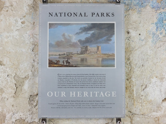 1965 Pembrokeshire Coast National Park Poster, Paul Sandby, Milford Haven, Travel and Tourism, walking trail, wall art decor