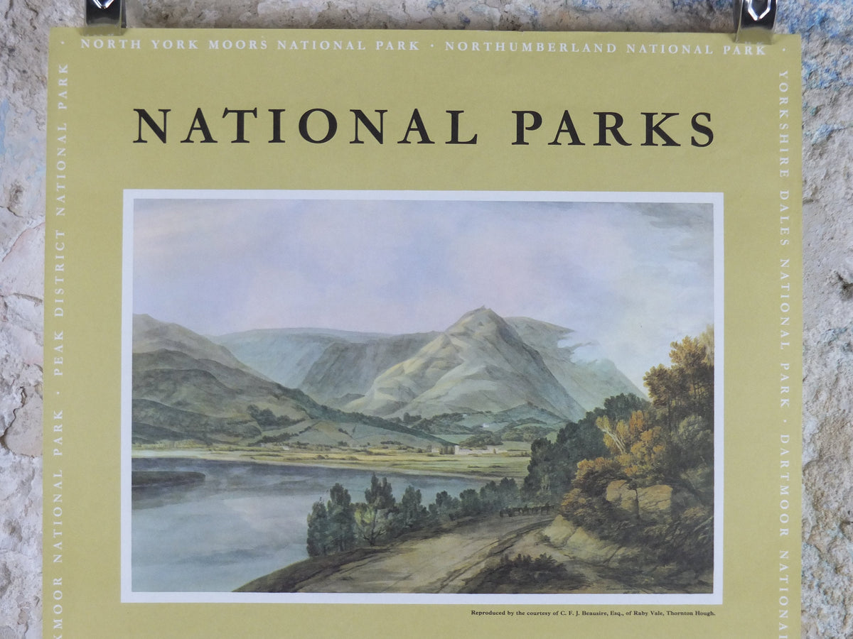 1965 Lake District National Park Poster, Francis Towne, Grasmere from the Rydal road, Travel and Tourism, walking trail, wall art decor