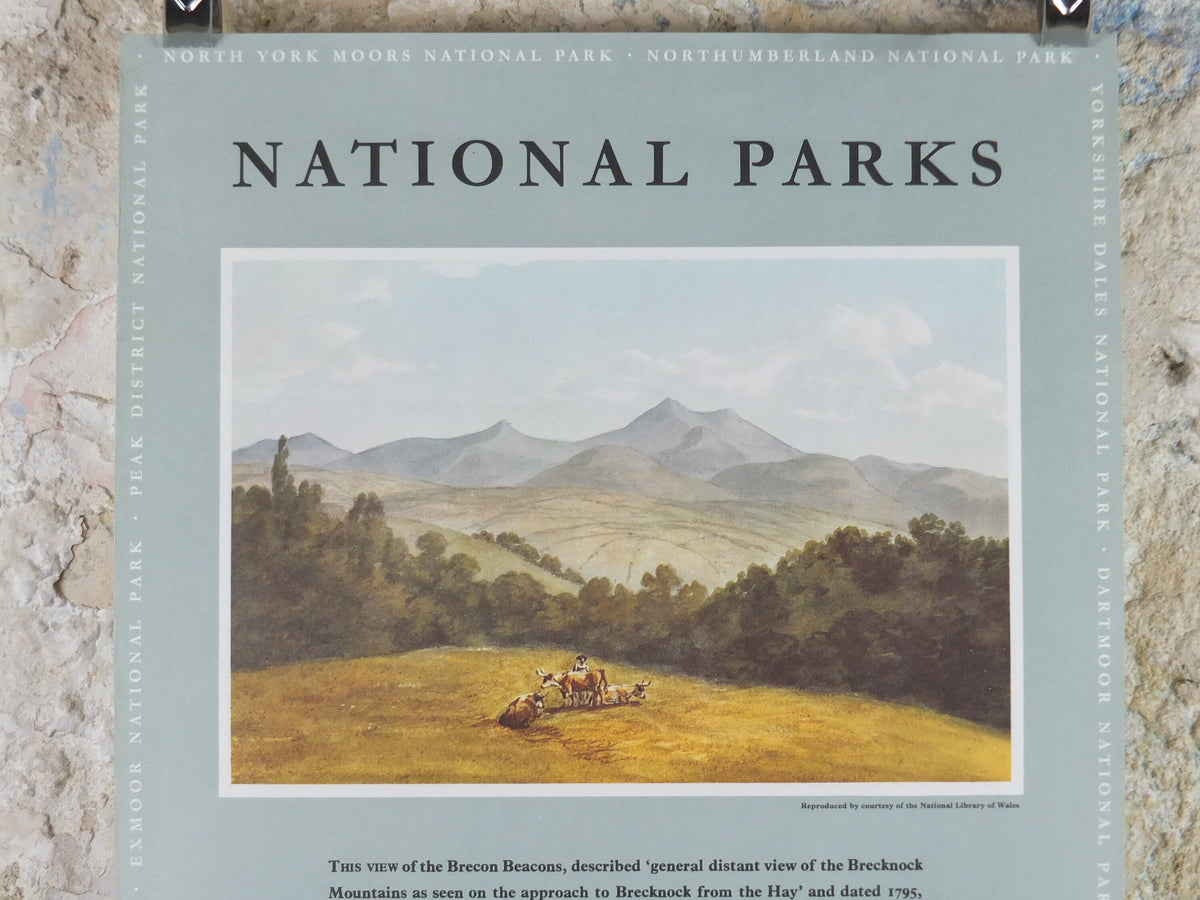1965 Brecon Beacons National Park Poster, john Warwick Smith, Brecknock Mountains, Travel and Tourism, walking trail, wall art decor