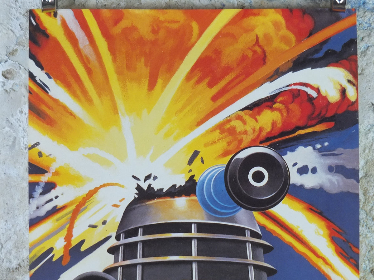 1985 Doctor Who Poster, Dalek, By Roy Knipe, BBC, vintage science fiction gifts for boys and girls and teenagers, fantasy wall art decor