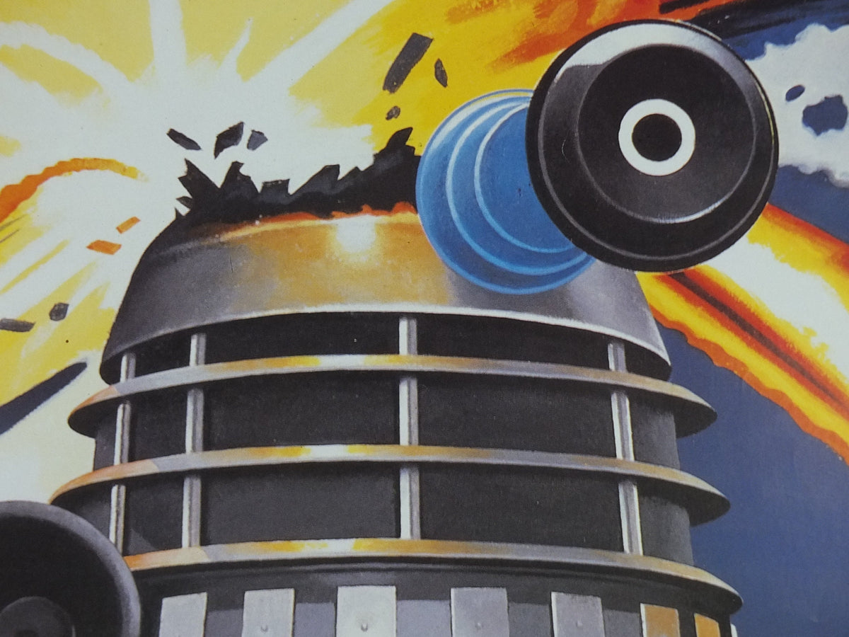 1985 Doctor Who Poster, Dalek, By Roy Knipe, BBC, vintage science fiction gifts for boys and girls and teenagers, fantasy wall art decor