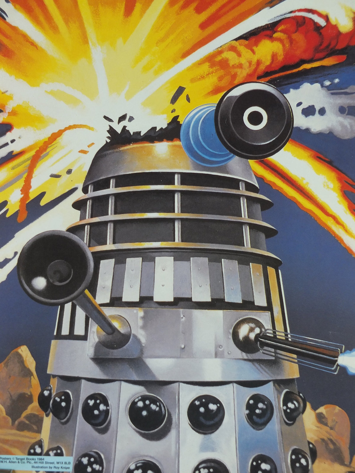 1985 Doctor Who Poster, Dalek, By Roy Knipe, BBC, vintage science fiction gifts for boys and girls and teenagers, fantasy wall art decor
