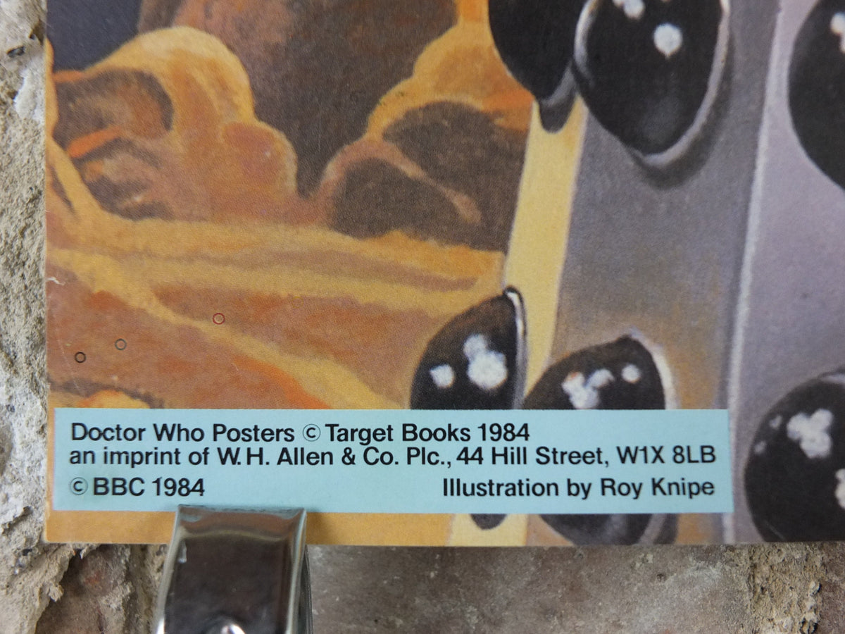 1985 Doctor Who Poster, Dalek, By Roy Knipe, BBC, vintage science fiction gifts for boys and girls and teenagers, fantasy wall art decor