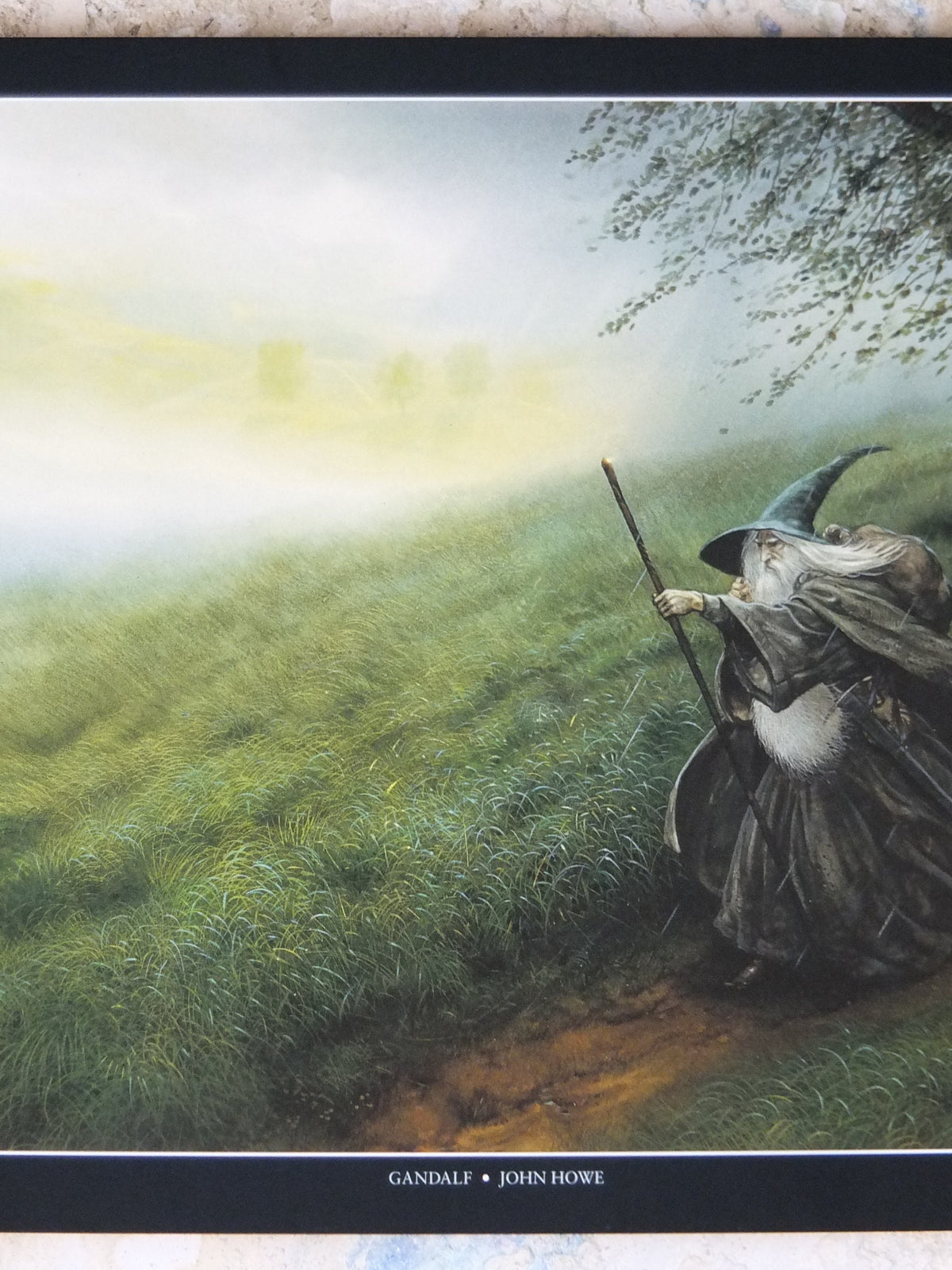1999 Tolkien Gandalf Poster, The Fellowship of the Ring, by John Howe, Middle Earth, Lord of the Rings, print wall art decor