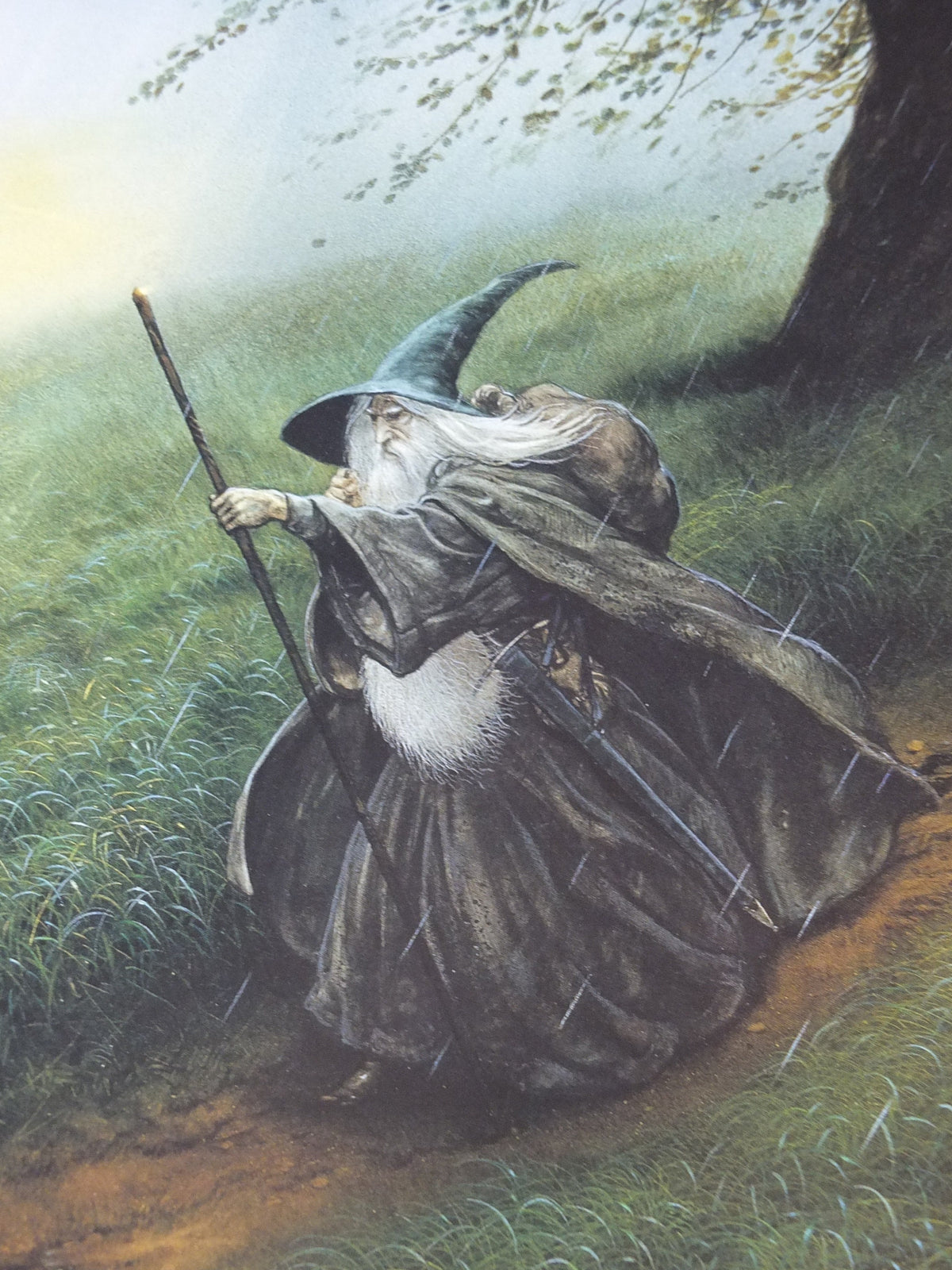 1999 Tolkien Gandalf Poster, The Fellowship of the Ring, by John Howe, Middle Earth, Lord of the Rings, print wall art decor