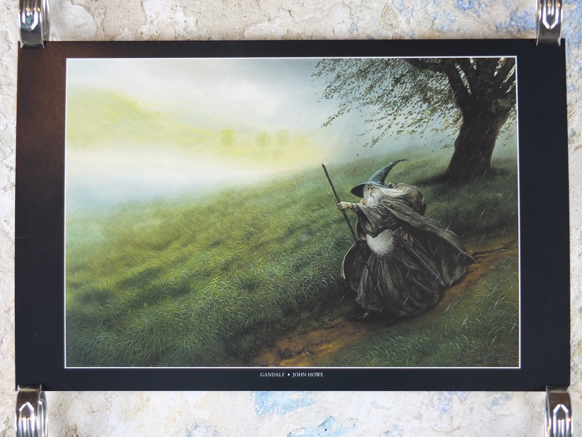 1999 Tolkien Gandalf Poster, The Fellowship of the Ring, by John Howe, Middle Earth, Lord of the Rings, print wall art decor