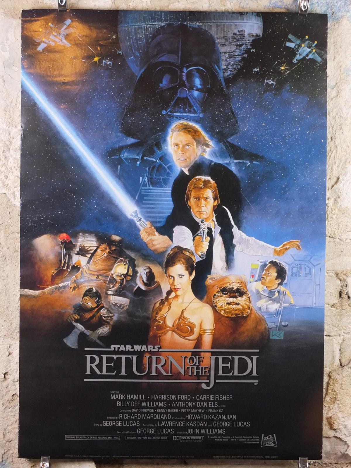1995 Return of the Jedi Poster, International Star Wars Style B, by Kazuhiko Sano, Zigzag Germany variation, film wall art decor