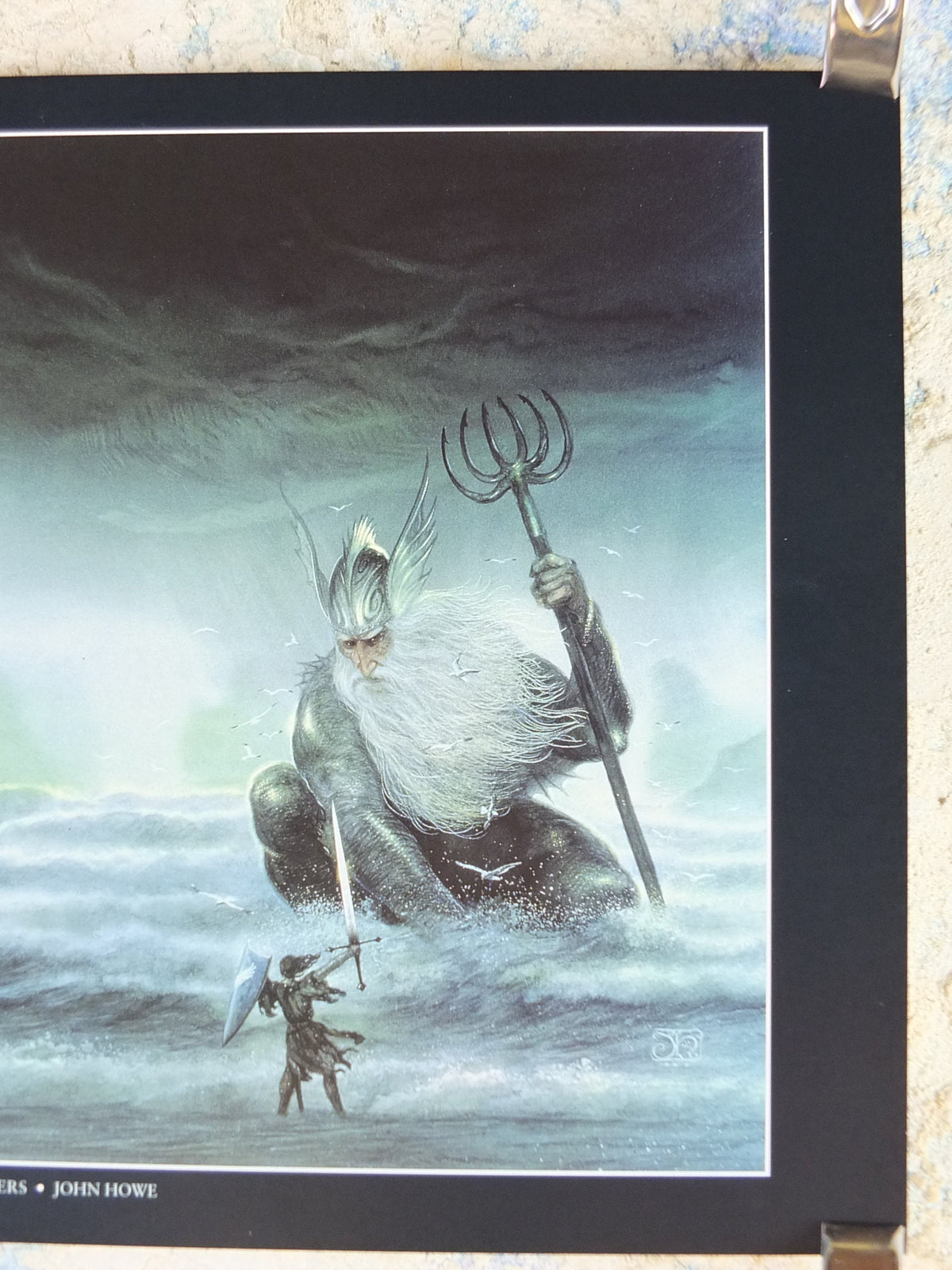 1999 Tolkien Unfinished Tales Poster, Ulmo Lord of Waters, by John Howe, Middle Earth pre Lord of the Rings, print wall art decor