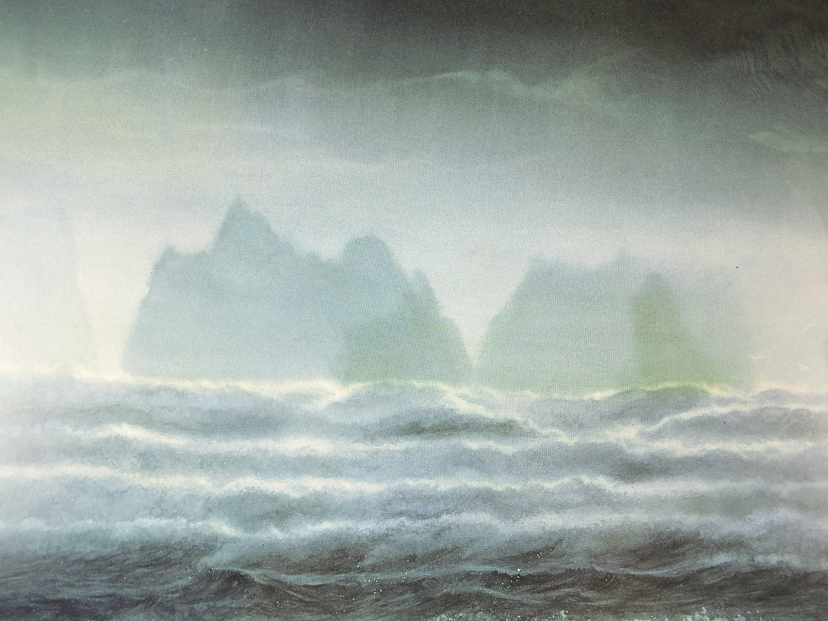 1999 Tolkien Unfinished Tales Poster, Ulmo Lord of Waters, by John Howe, Middle Earth pre Lord of the Rings, print wall art decor