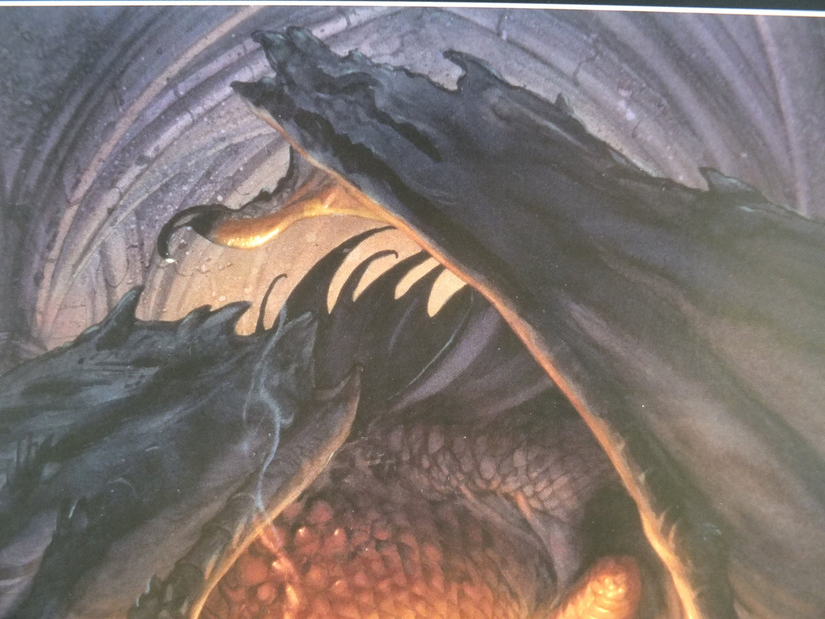 1999 Tolkien The Hobbit Poster, Smaug, by John Howe, Middle Earth, Lord of the Rings, print wall art decor