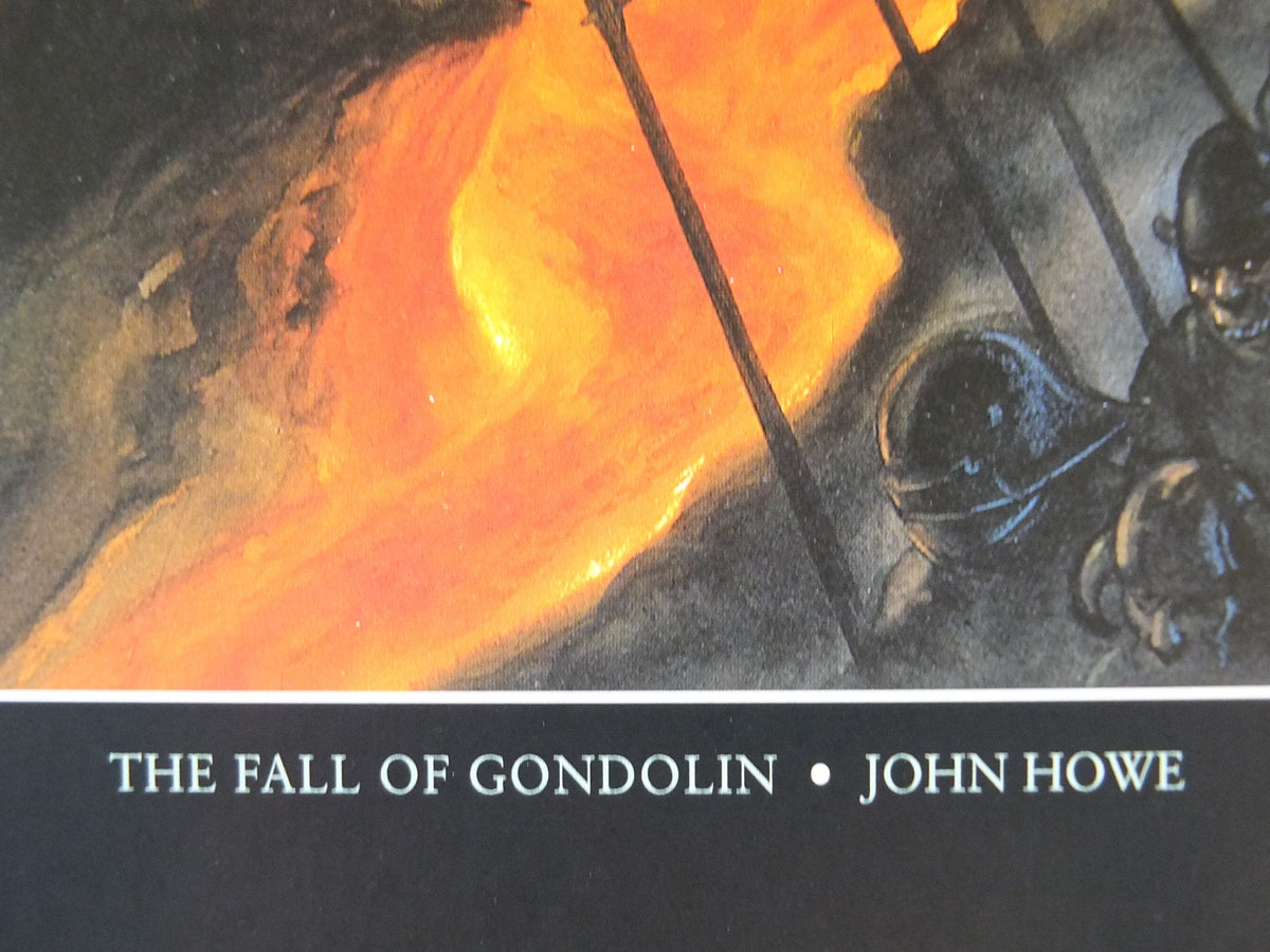 1999 Tolkien Silmarillion Poster, The Fall of Gondolin, by John Howe, Middle Earth pre Lord of the Rings, print wall art decor