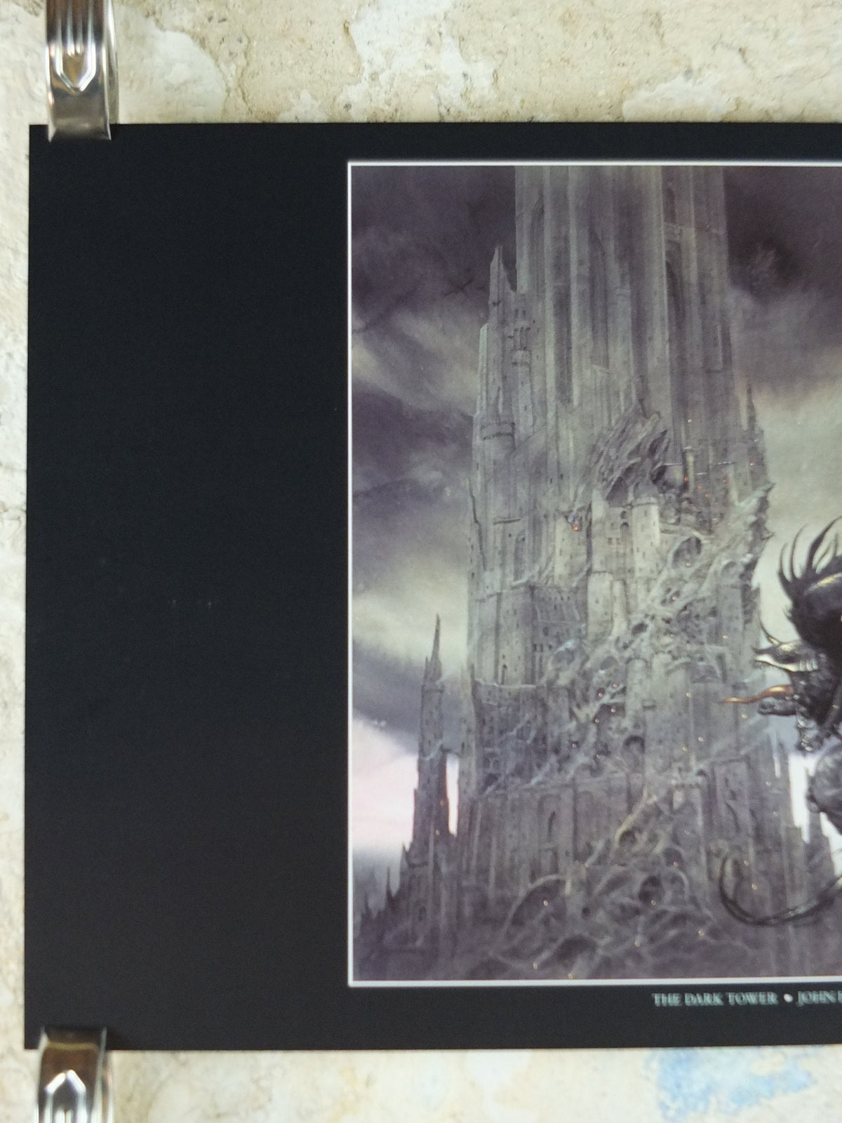 1999 Tolkien The Two Towers Poster, The Dark Tower and Nazgul, by John Howe, Middle Earth, Lord of the Rings, print wall art decor