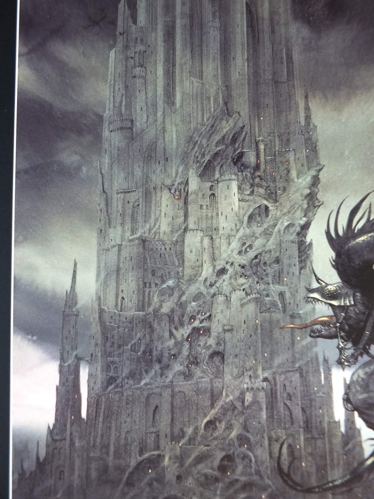 1999 Tolkien The Two Towers Poster, The Dark Tower and Nazgul, by John Howe, Middle Earth, Lord of the Rings, print wall art decor