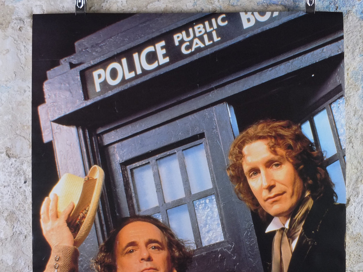 1996 Doctor Who Poster, The Doctors Paul McGann with Sylvester McCoy BBC vintage science fiction gifts for teenagers, fantasy wall art decor